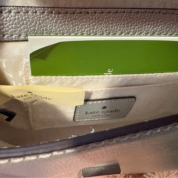 Kate Spade Maisie Patterson Drive Small Silver Metallic Crossbody Bag - Picture 5 of 12